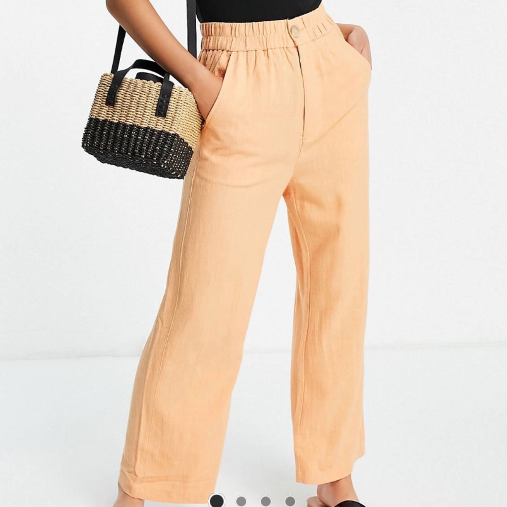 NWT ASOS Stradivarius linen look wide leg pants